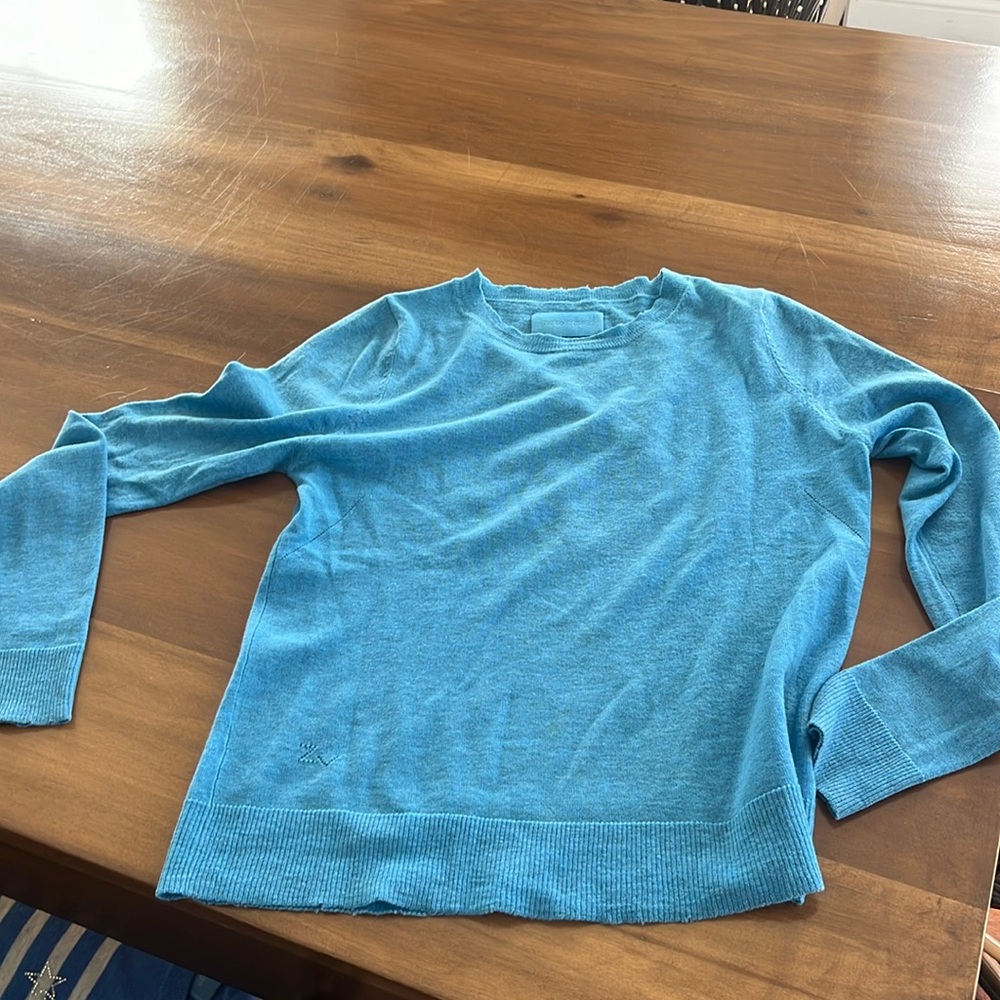 Zadig & Voltaire Miss CP 100% long sleeve women’s Cashmere sweater blue.